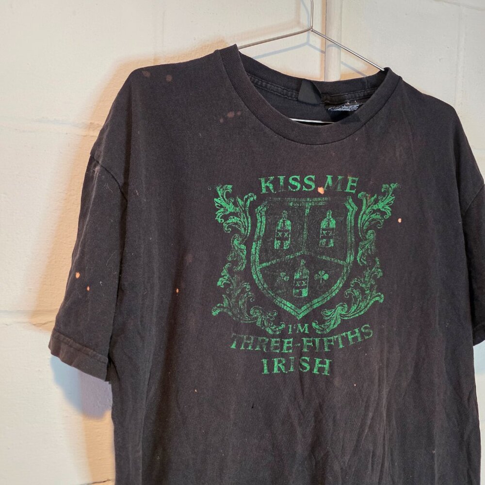 Grunge Skater Edgy Emo Biker Dadcore St. Patrick's Day Distressed Tshirt